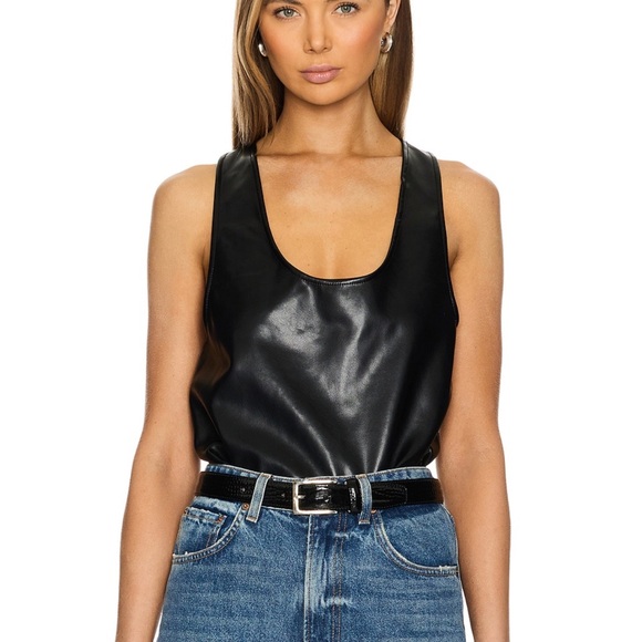 SEROYA NINA VEGAN LEATHER BODYSUIT - Picture 1 of 7
